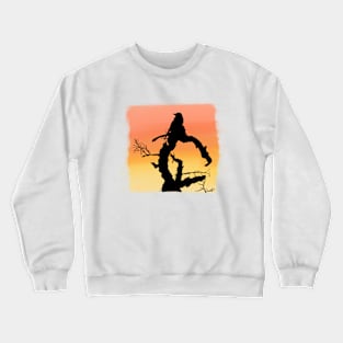 Crow Silhouette Sunset Crewneck Sweatshirt